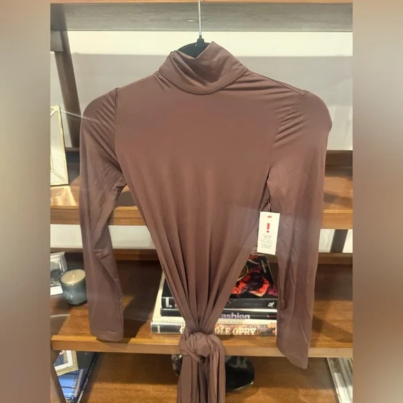 Bardot Alix Maxi Tie Front Dress In Chocolate - Picture 4 of 6